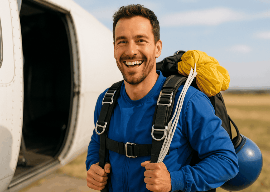 hombre-feliz-que-se-prepara-para-un-salto-en-paracaídas-cerca-de-un-avión