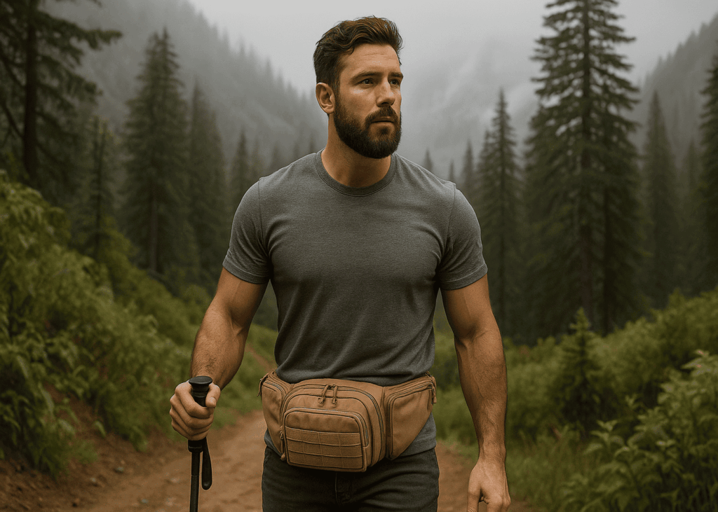 hombre-que-camina-en-plena-naturaleza-con-una-riñonera-en-la-cintura