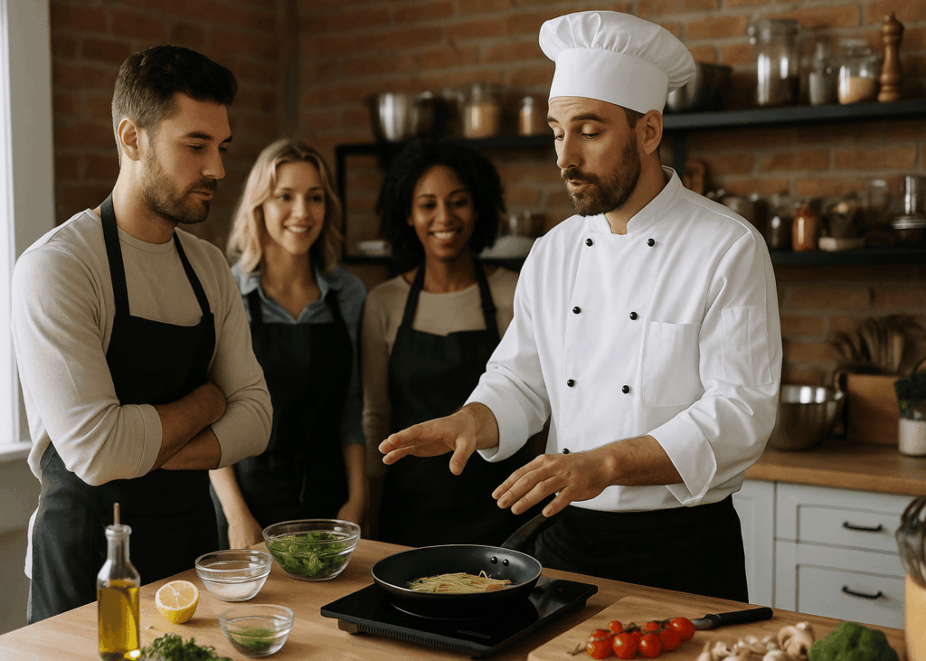 hombre-que-recibe-una-clase-de-cocina-con-un-chef-y-dos-mujeres