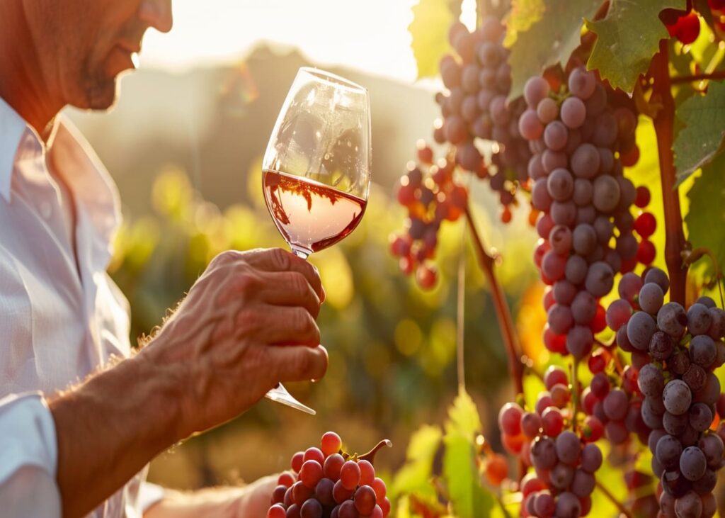 hombre-que-sostiene-una-copa-de-vino-en-medio-de-las-viñas