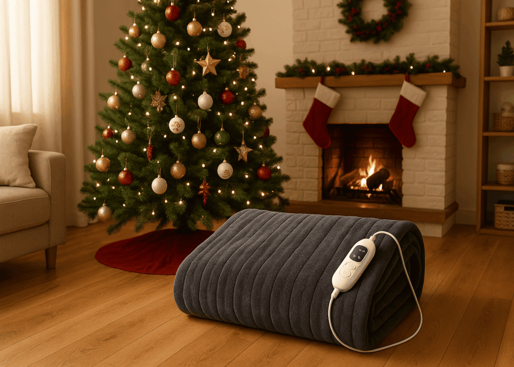 manta-electrica-colocada-al-pie-del-arbol-de-navidad