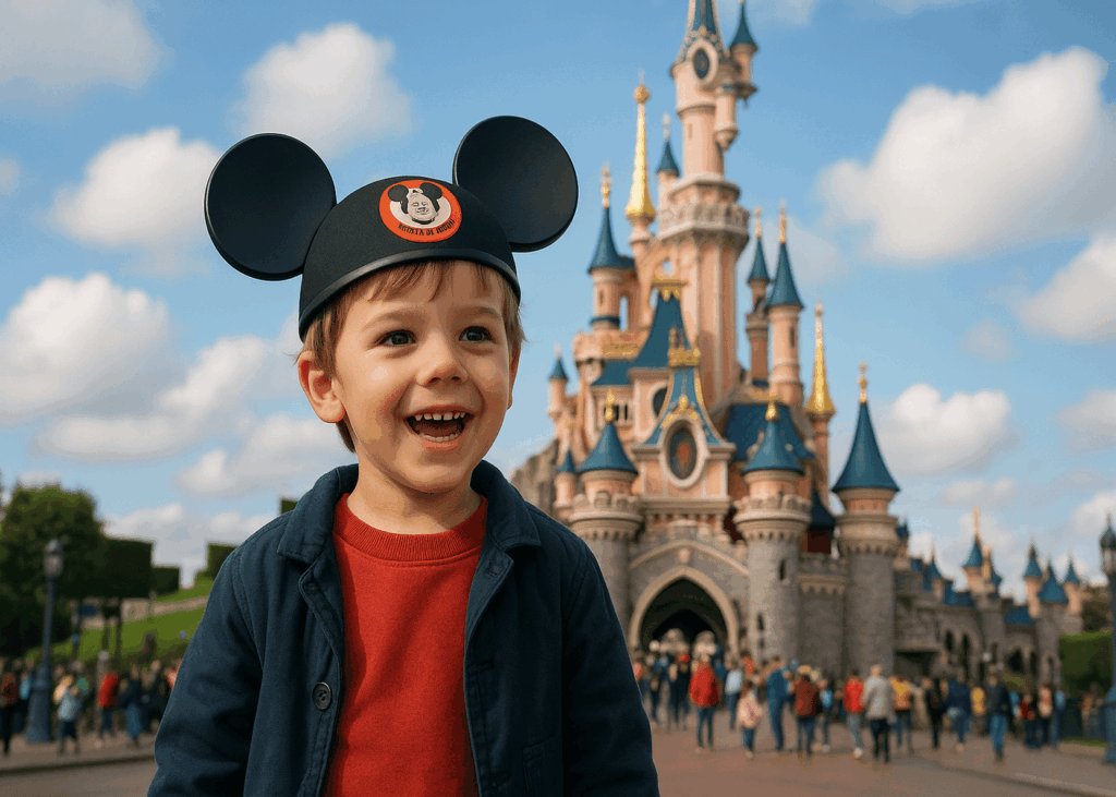 nino-que-sonrie-delante-del-castillo-de-disneyland-paris