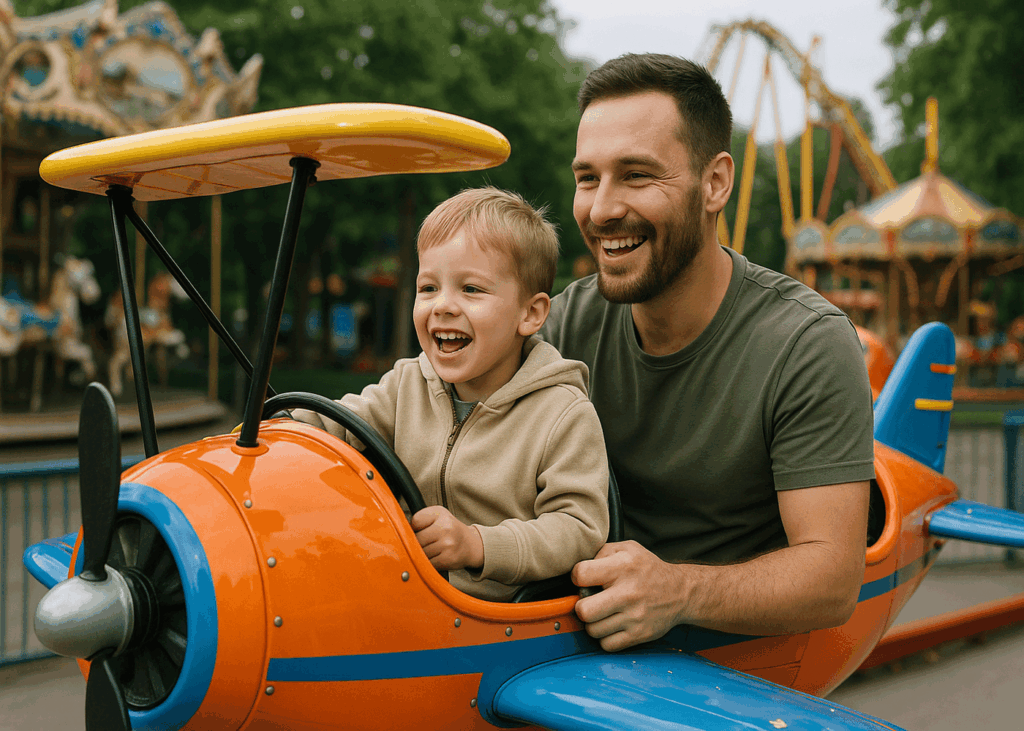 papa-que-monta-en-una-atraccion-con-su-hijo-en-un-parque-tematico