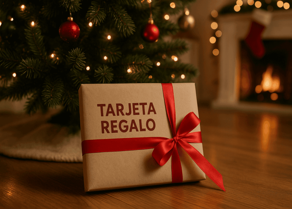 tarjeta-regalo-envuelta-colocada-al-pie-de-un-arbol-de-navidad