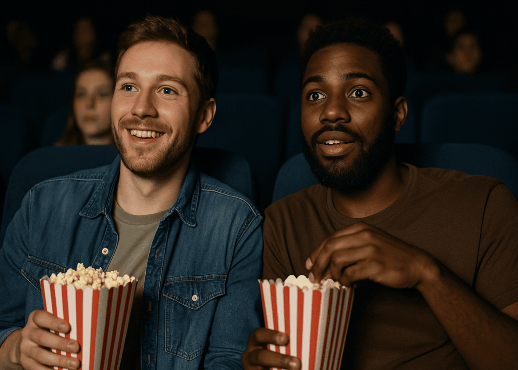 dos-amigos-en-el-cine-delante-de-una-pelicula-con-palomitas-en-la-mano