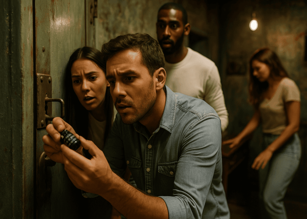 grupo-de-amigos-resolviendo-un-enigma-durante-un-escape-room