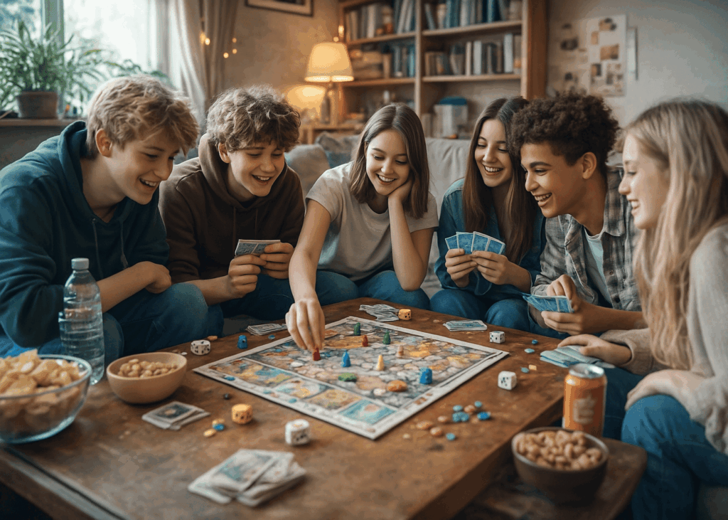 grupo-de-amigos-adolescentes-que-juegan-a-un-juego-de-mesa