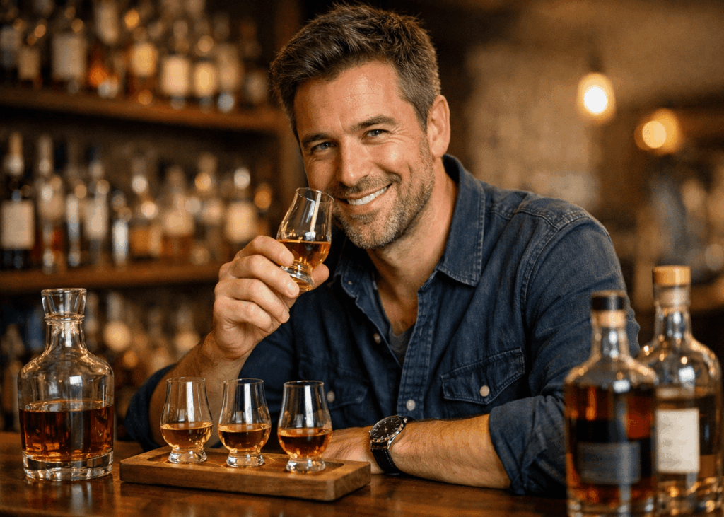 hombre-que-sonrie-que-hace-una-degustacion-de-whisky-en-un-bar