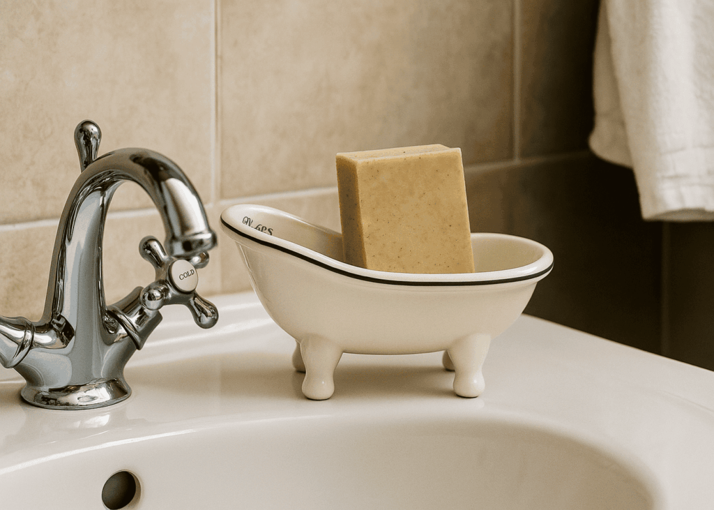 jabonera-de-diseno-sobre-un-lavabo-de-bano