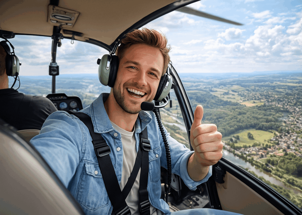 joven-hombre-feliz-que-sonrie-y-levanta-un-pulgar-hacia-arriba-durante-un-vuelo-en-helicoptero