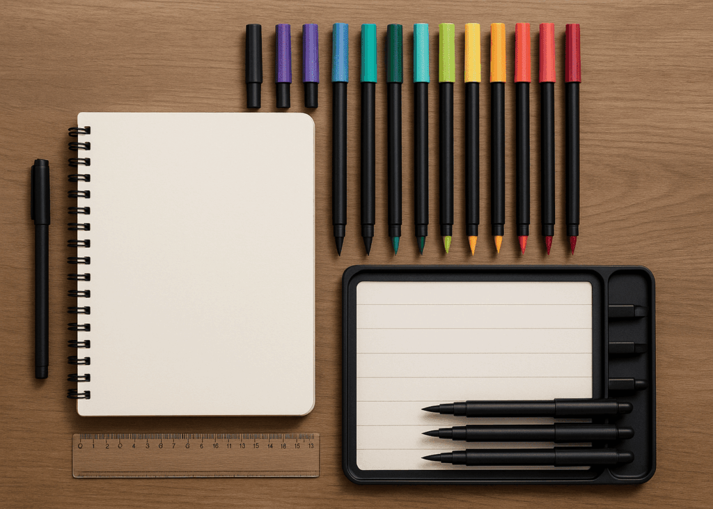 kit-de-brush-lettering-sobre-una-mesa
