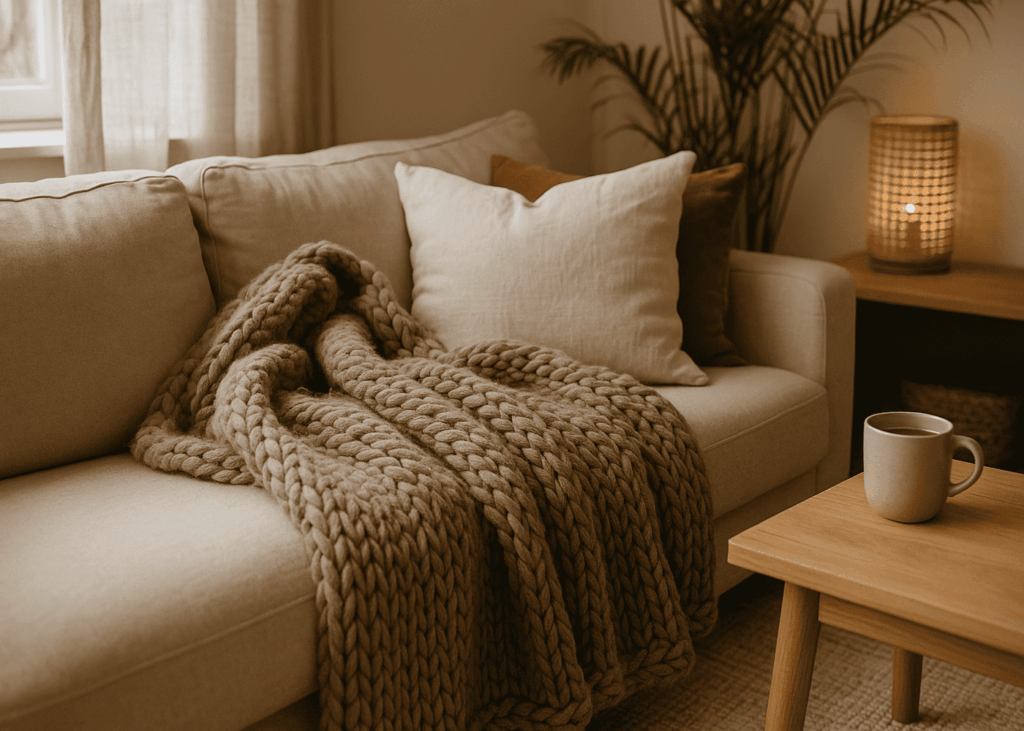 manta-sobre-un-sofa-en-un-salon-beige