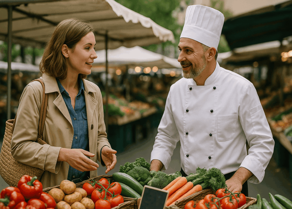 mujer-que-hace-la-compra-en-el-mercado-con-un-chef