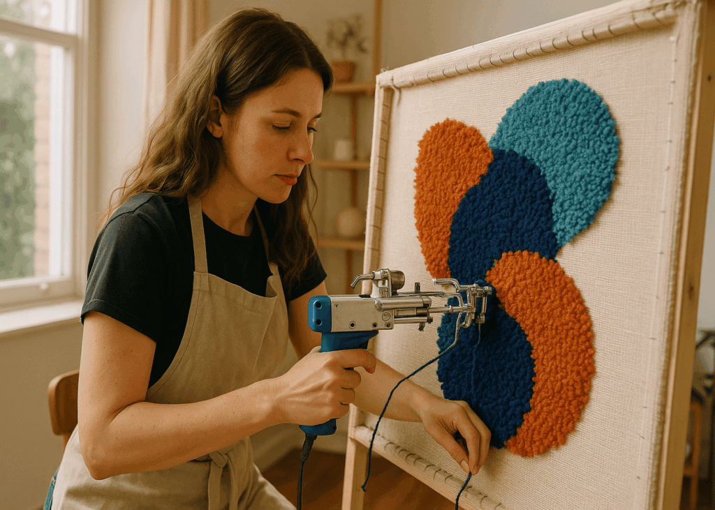 mujer-que-realiza-un-taller-de-tufting-para-crear-su-alfombra