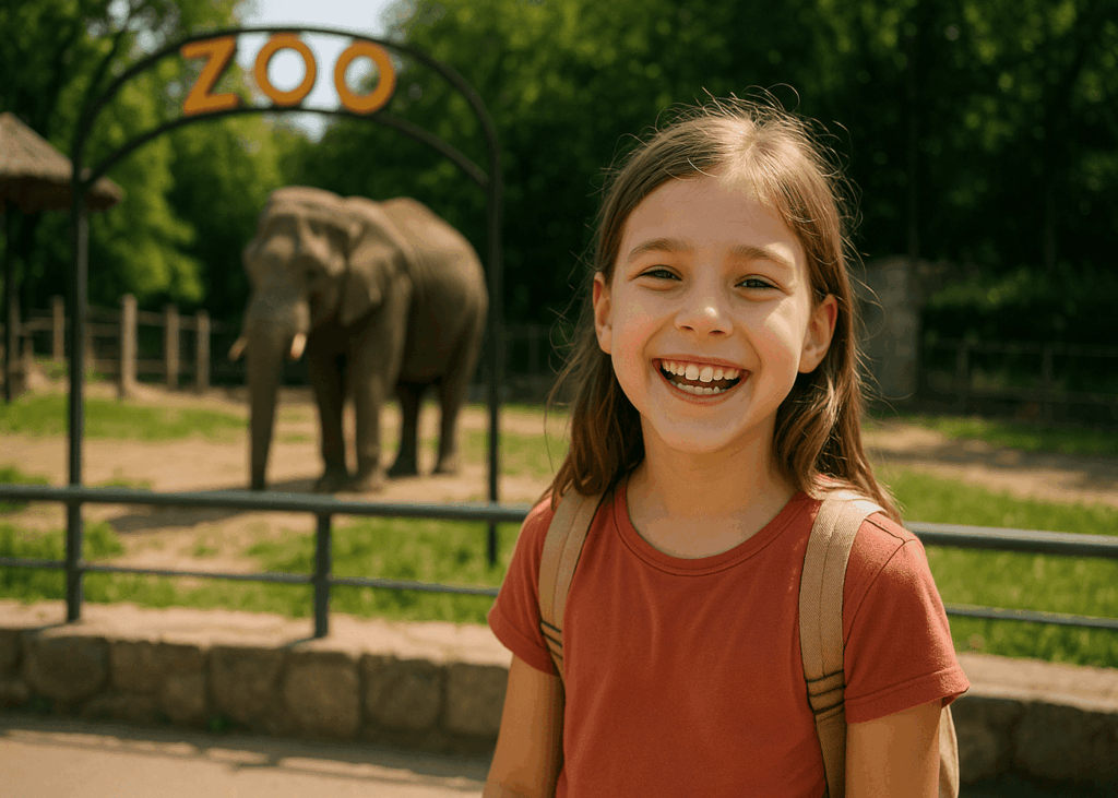 nina-pequena-que-sonrie-en-el-zoo