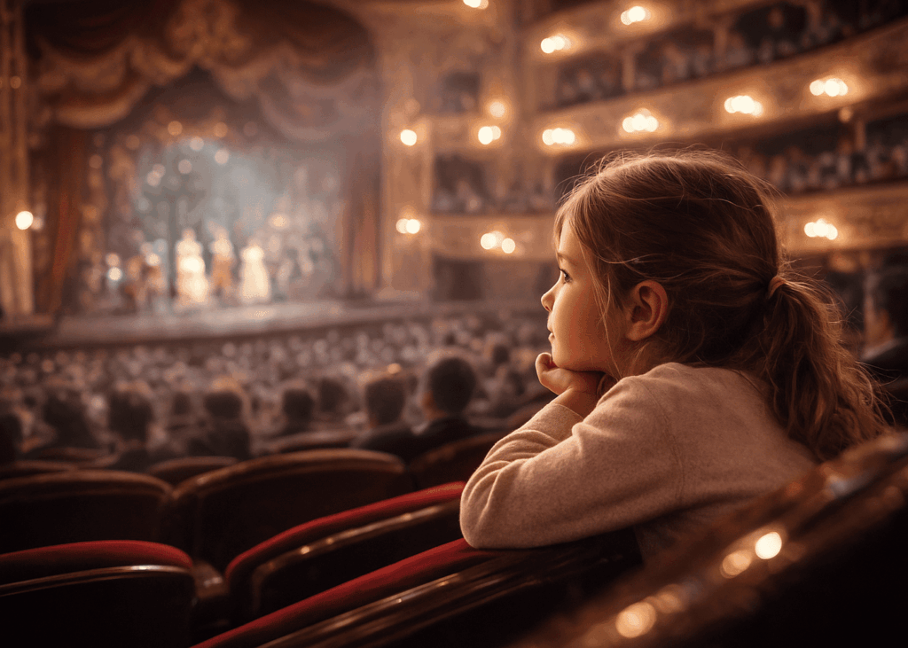 niña-pequeña-sentada-en-un-teatro-mirando-un-espectáculo