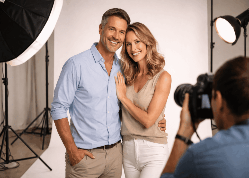 pareja-que-hace-una-sesión-de-fotos-en-un-estudio-con-un-fotógrafo-profesional