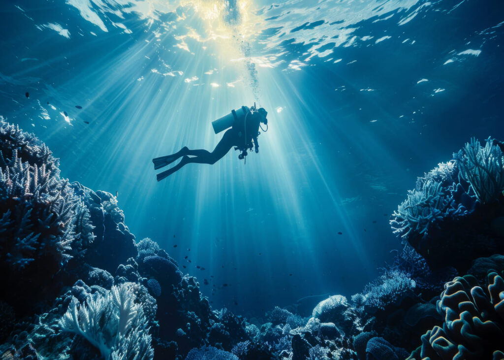 persona-que-practica-buceo-cerca-de-los-corales-en-agua-clara