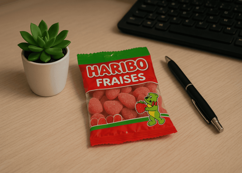 planta-caramelos-y-boligrafos-sobre-un-escritorio