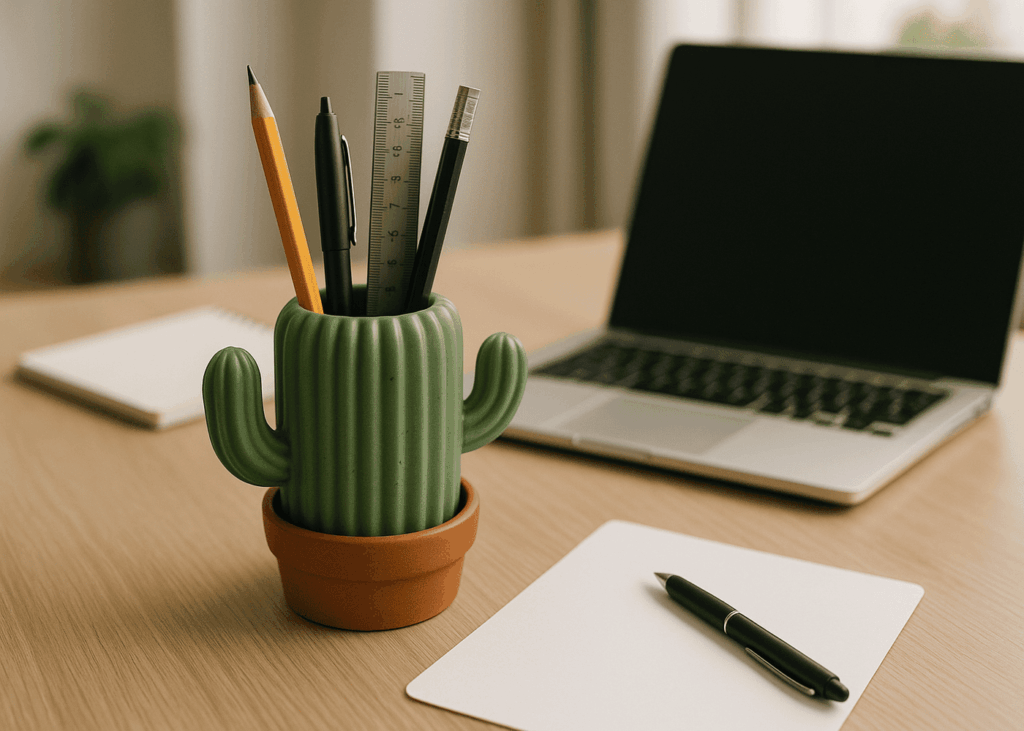 portalapices-en-forma-de-cactus-sobre-un-escritorio