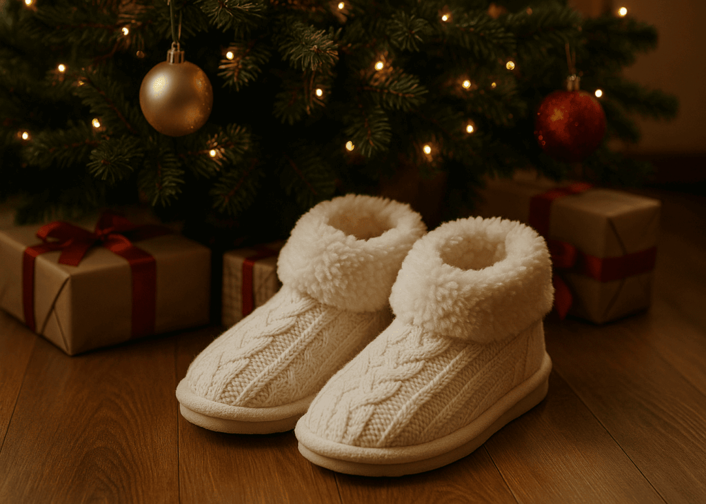 zapatillas-acogedoras-colocadas-al-pie-de-un-arbol-de-navidad