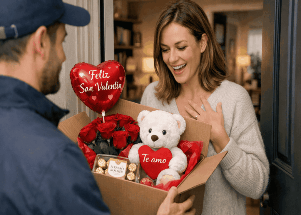 mujer-feliz-que-recibe-un-paquete-sorpresa-por-san-valentin