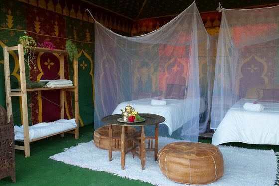 Dos noches en hayma con experiencia bienestar para 2 en Ecocamping Oasis Al Hamam en Lucaneina de las Torres (Almería)