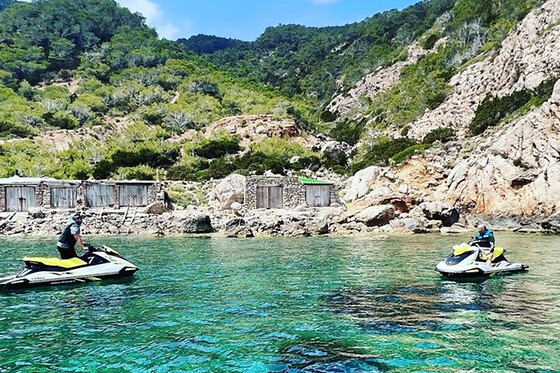 Excursión en moto acuática a Portitxol con salida desde San Antonio (Ibiza)