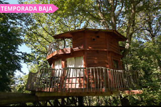 Dos noches en cabaña para 2 en La Cabaña del árbol del Vilaró en Vidrá (Girona)